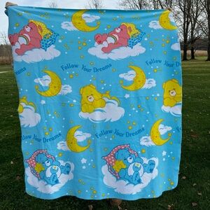 2003 Care Bears “Follow Your Dreams” Kids Fleece Blanket Cheer Bedtime Funshine